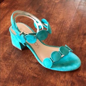 Teal suede Sole Society sandals size 5.5, 5 ½